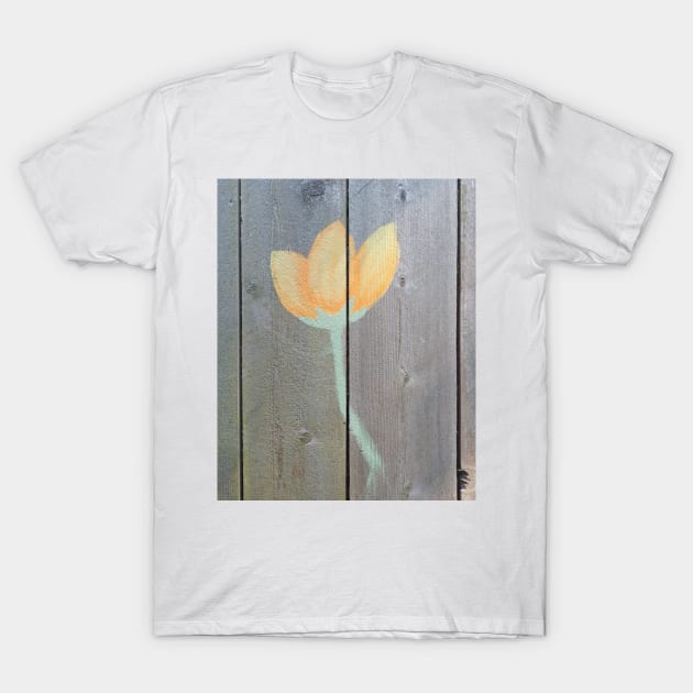Flower on Fence T-Shirt by Death Monkey Puffball